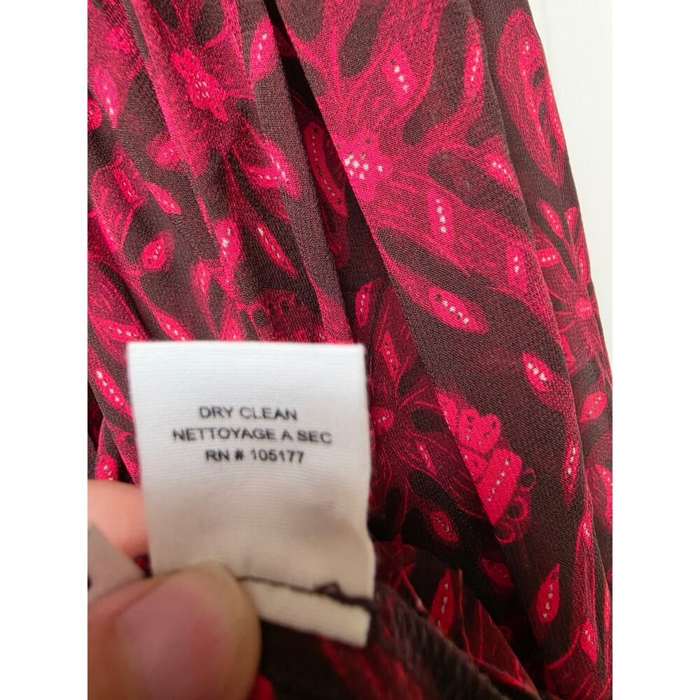 Ulla Johnson Medine Fuchsia Silk Printed Ruffled Long Sleeve Blouse Size 0 - Picture 5 of 11